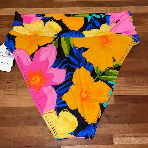 Sundazed Cora Floral-Print High-Waist Bikini Bottoms Medium - Picture 8 of 9
